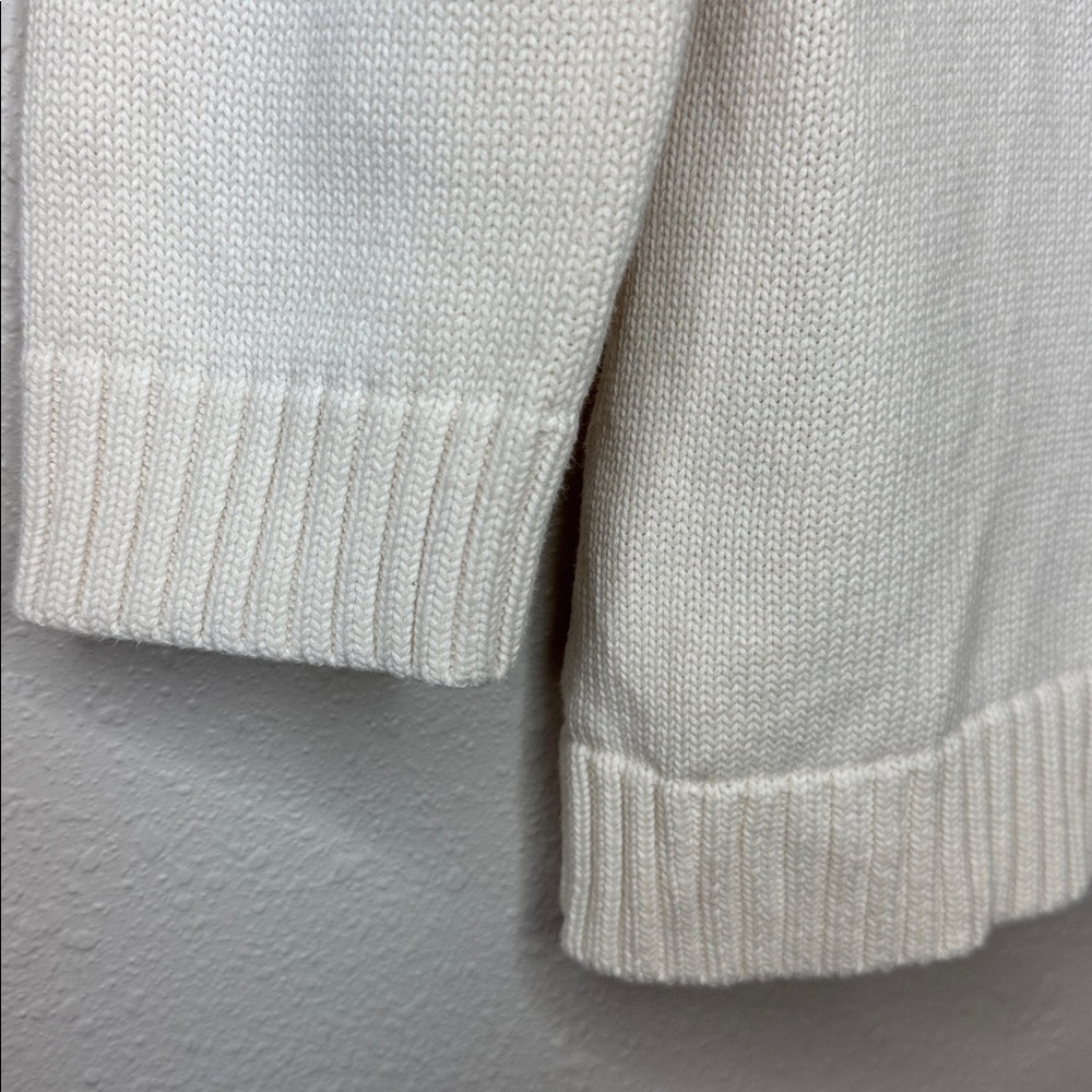 Lauren Ralph Lauren Ivory Cream Double-Breasted Cardigan Sweater 100% Cotton - M - Picture 7 of 16